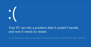 Windows Blue screen error due to DRIVER_VERIFIER_DMA_VOLATION
